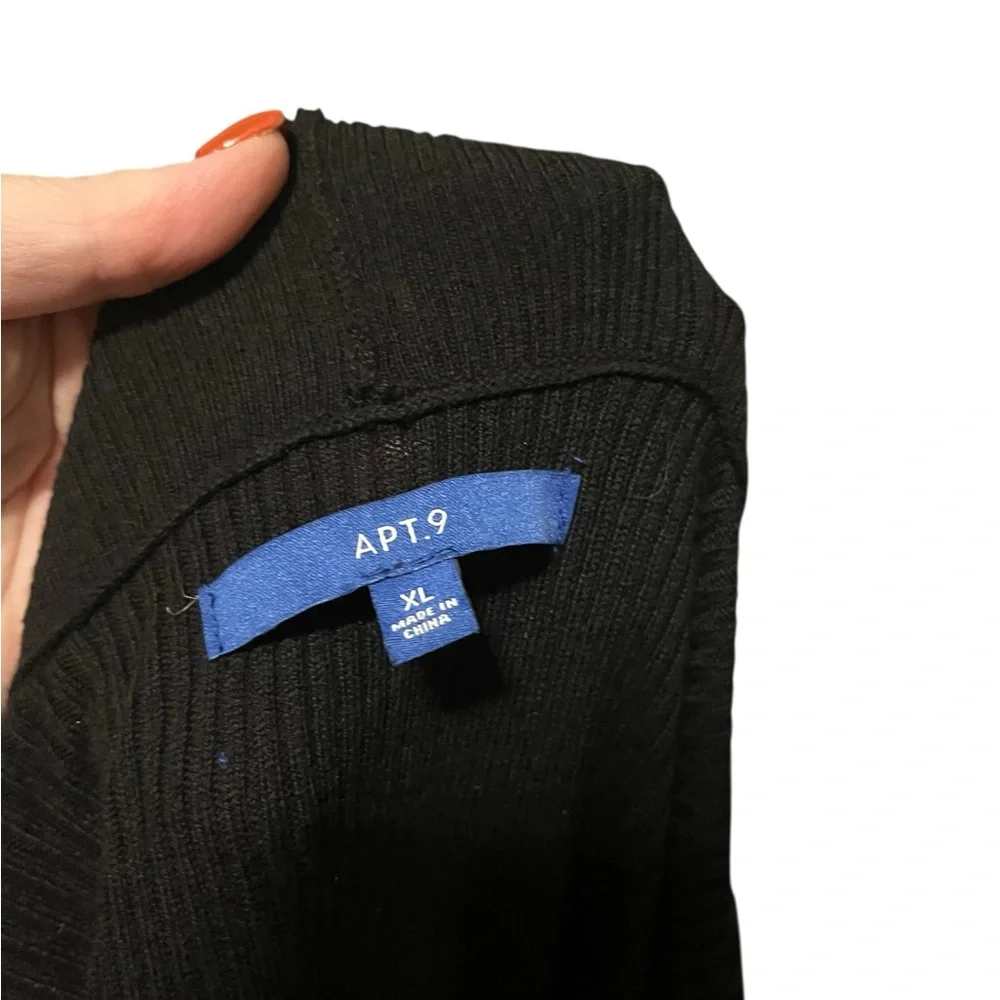 Apt 9 Black Textured Open Front Sweater